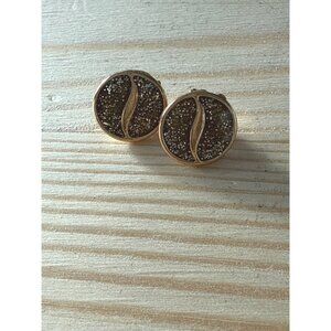 Diamond Dust Cats Eye Stud Earrings Post & Backings